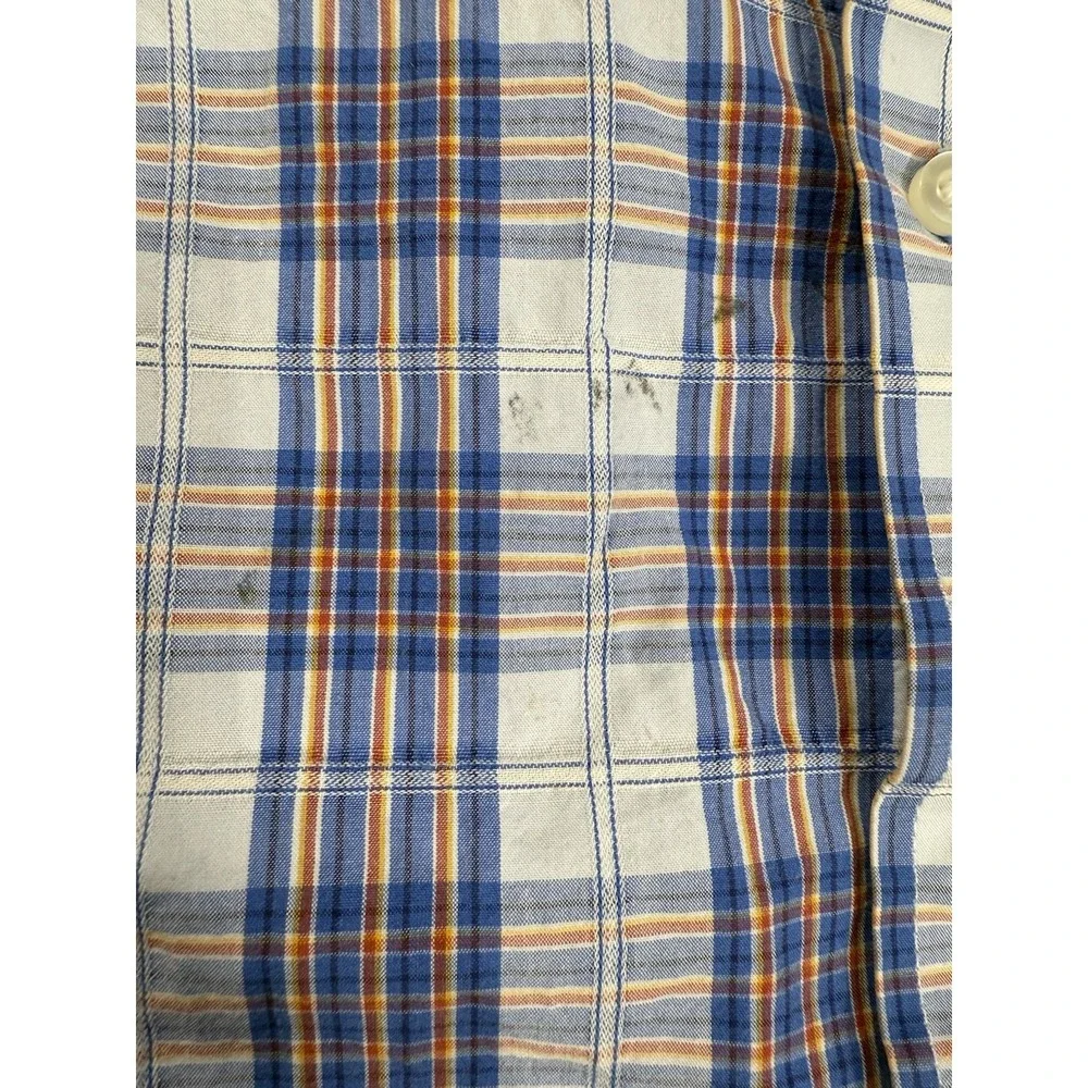 Wrangler‎ George Strait Men's XL Blue Plaid Long Sleeve Cowboy Cut Collection